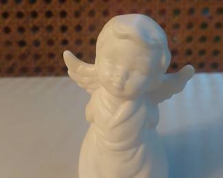 Vintage White Bisque Porcelain Angel Figurine - Schmid Bros