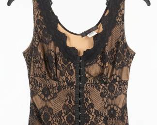 MCM Petite Black Lace Corset Top
