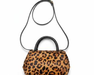 Ann Taylor leopard print calf hair satchel