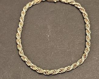 Italian Sterling Silver Rope Chain Bracelet