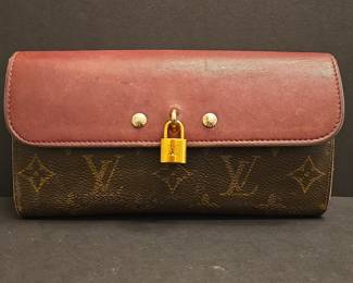 Louis Vuitton Monogram Canvas and Leather Venus Long Wallet with Padlock