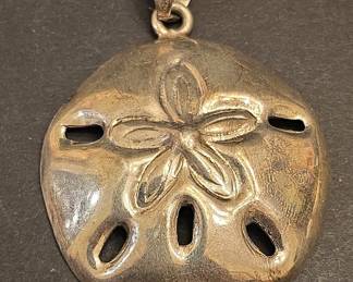 Vintage Mexican Sterling Silver Sand Dollar Pendant Marked TN-49