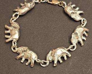 Sterling Silver Elephant Link Bracelet