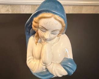 Vintage Occupied Japan Ceramic Madonna Planter