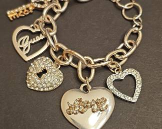 Guess Charm Bracelet with Heart, Lock, Love, and Key Charms