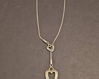 Brighton Silver Tone Heart Lariat Necklace