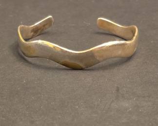 Mexican Sterling Silver Wavy Cuff Bracelet