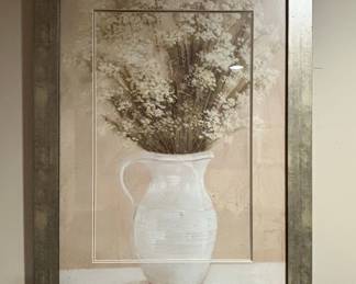 Still Life with White Pitcher and Baby's Breath Print