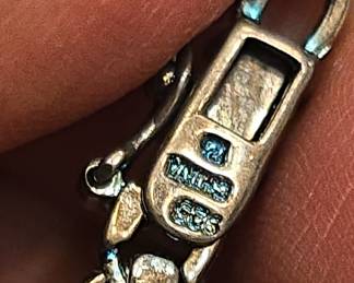 Sterling Silver Dolphin and Blue Topaz Bracelet - Stamped 925 China