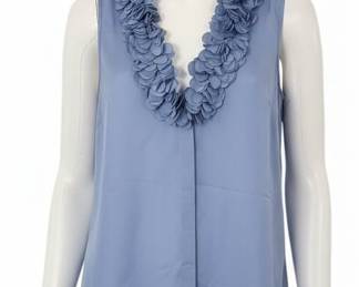 Ann Taylor Sleeveless Ruffle Collar Blouse