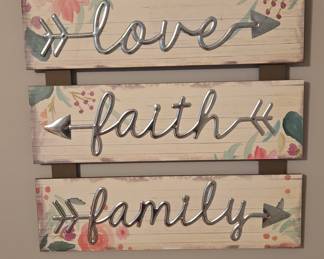 Love Faith Family Decorative Wall Sign