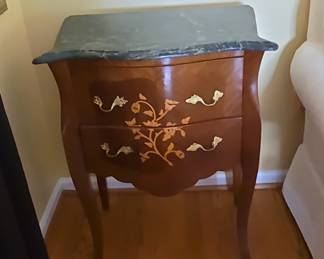 Louis XV Style Marquetry Commode with Marble Top