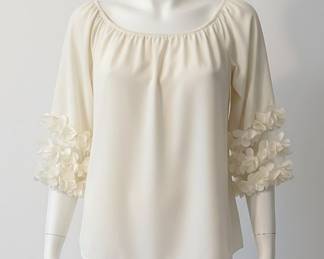 Prelude Off-the-Shoulder Floral Applique Blouse