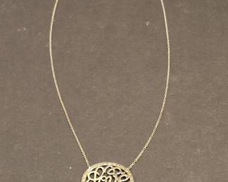 Sterling Silver 'Love' Script Pendant Necklace