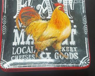 Certified International Geoffrey Allen Rooster Square Dessert Plates