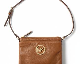 Michael Kors Fulton Small Crossbody Bag Pebble Leather Cognac
