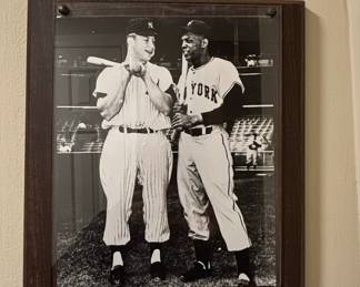 Mickey Mantle and Willie Mays "The Mick and The Say Hey Kid" Commemorative Photo Plaque