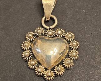 Mexican Sterling Silver Heart Pendant