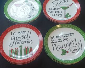 Certified International Holiday Naughty List Dessert Plates
