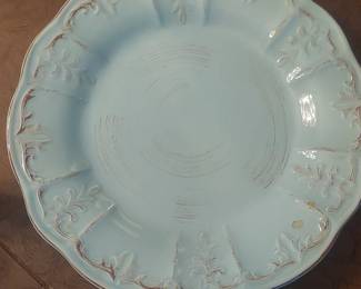 Skyros Designs Isabella Embossed Salad/Ice Blue Plate
