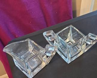 Heisey Quator Art Deco Creamer and Sugar Set