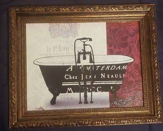 Vintage "Amsterdam Chez Jean Neault" Bathtub Decorative Wall Art