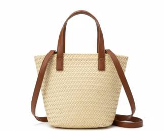 Woven Paper Straw Tote Bag