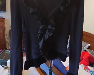 New York City Design Co. Black Ruffled Cardigan
