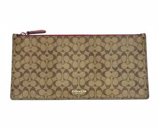 Coach Signature Slim Zip Pouch