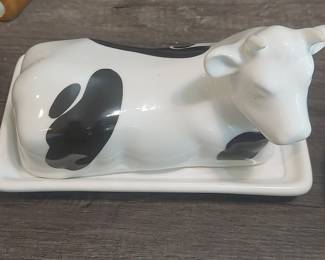Ceramic Cow Butter Dish