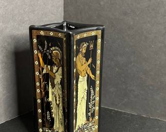 Stakias Hand-Painted 24K Gold Greek Vase