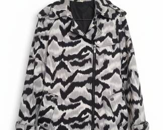 Kenneth Cole New York Abstract Print Moto Jacket