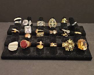 Assorted Fashion and Costume Jewelry Rings with 'In the Mood' Band
