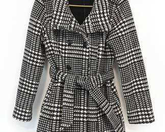 BCX Women's Houndstooth Double-Breasted Peacoat