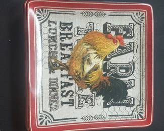 Certified International Farmhouse Rooster Square Plates