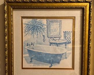 C. Winterle Olson Watercolor Bathroom Interior