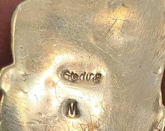Navajo Sterling Silver and Charoite Pendant stamped M