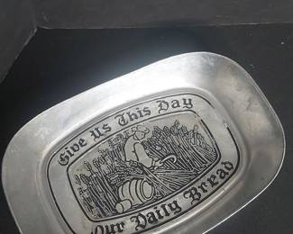 Vintage Wilton Armetale 'Give Us This Day Our Daily Bread' Serving Tray