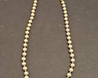 Italian Sterling Silver Textured Bead Necklace