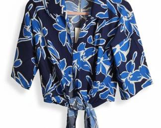 Haver London Floral Tie-Front Shirt