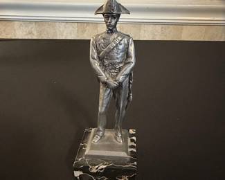Les Etains du Prince Napoleon Bonaparte Pewter Figurine on Marble Base