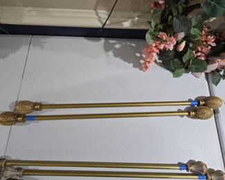 Decorative Drapery Rods with Acorn and Fluted Finials