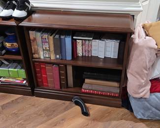 Traditional Two-Shelf Mahogany Veneer Bookcase