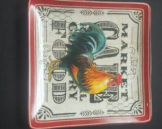 Certified International Rooster Market Square Dish Set of 4