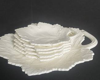 Schierholz Porcelain Leaf-Form Serving Set