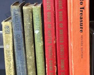 Collection Of Vintage And Antique Books Items show signs of wear like rips, writing, and deterioration See photos for included titles, condition, and measurements