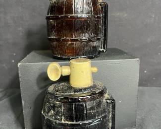 (2) Vintage Avon “On Tap” Barrels Please see pictures for approx measurements and condition of items Believed to be aftershave decanters