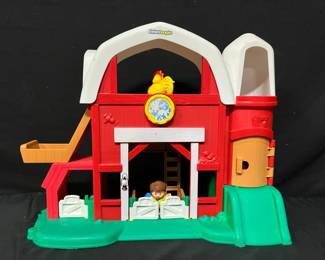 2013 Fisher Price Little People Fun Sounds Farm Playset Item has been tested and does not make sounds as it should Comes with one little person Measurements: H: 16” L: 19.5” D: 7”