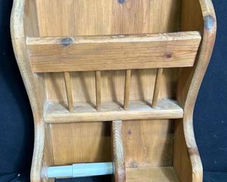 Wooden Hanging Magazine/Toilet Paper Holder 12in x 6in x 9 1/2in Includes hardware and wooden screw covers