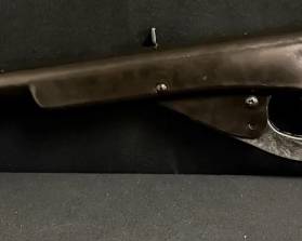 Daisy Model 105B Lever-Action BB Gvn With Copperhead BBs Daisy Model 105B lever-action BB gun with wood stock and fiber-optic style front sight. Marked .177 caliber (4.5mm) steel air gun shot and made in Rogers, Arkansas, USA. Includes bottle of Daisy Copperhead copper-coated BBs.  Daisy Model 105B Lever-action design .177 caliber / 4.5mm steel BB Wood stock BB container included; quantity remaining unknown See photos for condition and markings   Market Insight & Estimated Market Value: A classic Daisy plinking rifle with traditional styling, plus BBs to complete the set.    Estimated Market Value: $30–$50